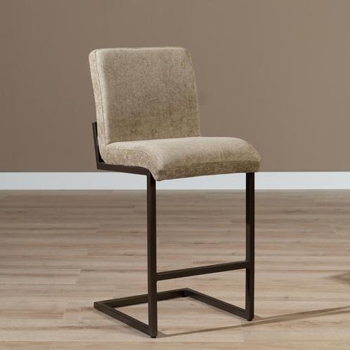 40% Korting: Velvet barkruk Lio taupe 70 cm, Huis en Inrichting, Barkrukken, Zo goed als nieuw, Ophalen