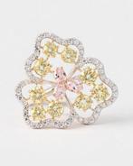 Cocktailring - 18 karaat Witgoud - 3.10ct. tw. Gemengde