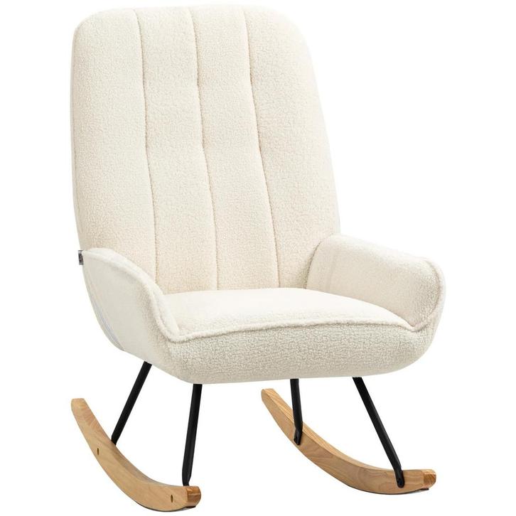 TRUUSK Comfortabele Schommelstoel met Sherpa-vlies - Voor Sl, Huis en Inrichting, Fauteuils, Nieuw, Verzenden