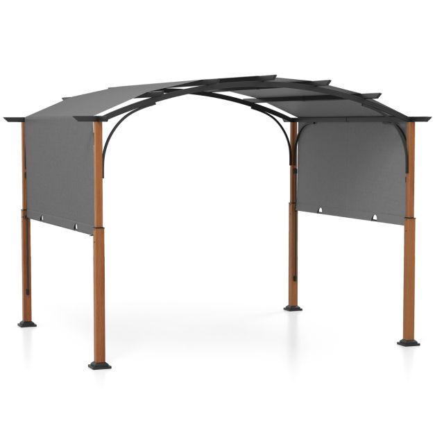 2dekans | Coast 360 x 300 x 260 cm Uitschuifbare Gebogen, Tuin en Terras, Zonneschermen, Zo goed als nieuw, Ophalen of Verzenden