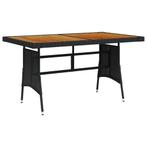 vidaXL Tuintafel 130x70x72 cm poly rattan en massief, Verzenden, Nieuw