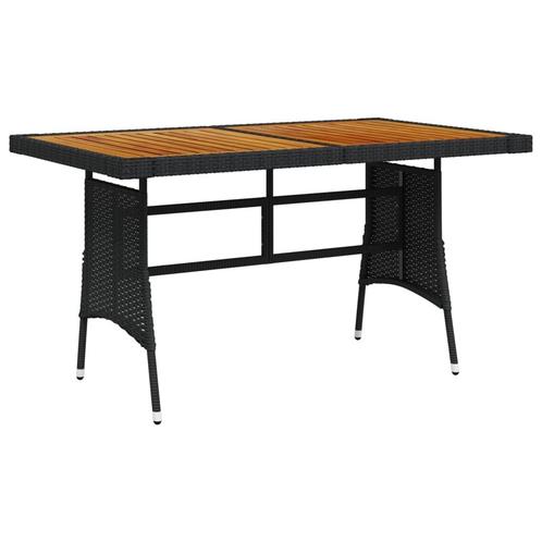 vidaXL Tuintafel 130x70x72 cm poly rattan en massief, Tuin en Terras, Tuintafels, Nieuw, Verzenden