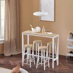 2dekans | SoBuy - Bartafel met 4 Krukken - OGT22-WN -Max., Huis en Inrichting, Tafels | Eettafels, Ophalen of Verzenden, Zo goed als nieuw