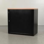 Roldeurkast Officenow - Zwart - Kersen topblad - 75 x 80 cm, Ophalen of Verzenden, Nieuw