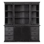 Buffetkast Mangohout Milan 200 Recht Zwart, Verzenden, Nieuw, Overige houtsoorten, Industriële meubels