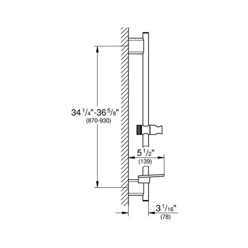 Glijstang Grohe Rainshower SmartActive 90 cm Supersteel, Doe-het-zelf en Verbouw, Sanitair, Ophalen of Verzenden