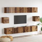 vidaXL Tv-meubelset met plank 6 pcs Oud hout 100 x 30 x 30, Huis en Inrichting, Kasten | Televisiemeubels, 100 tot 150 cm, Verzenden