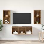 vidaXL TV-kast set Wandgemonteerd 3 pcs Oud hout Bewerkt, Huis en Inrichting, Minder dan 50 cm, Verzenden, 100 tot 150 cm, Nieuw