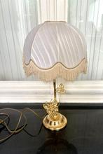 Tafellamp - Goudkleurige lamp met motief en lampenkap. -, Huis en Inrichting, Nieuw