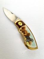 Franklin Mint knife two dogs gold plated - Zakmes