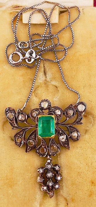 Zonder Minimumprijs - Halsketting - 9 kt. Geel goud, Zilver, Sieraden, Tassen en Uiterlijk, Kettingen
