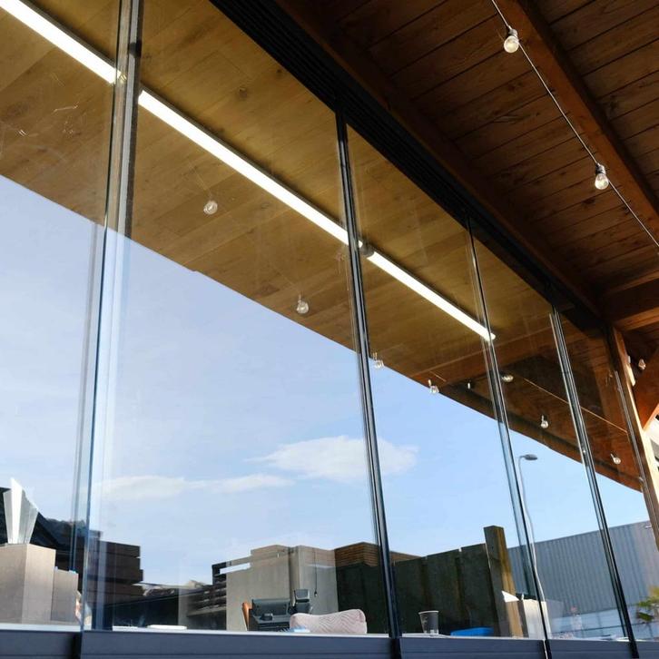 Glasschuifwand set 5 sporig RAL 9005 RL, Doe-het-zelf en Verbouw, Glas en Ramen, Ophalen of Verzenden