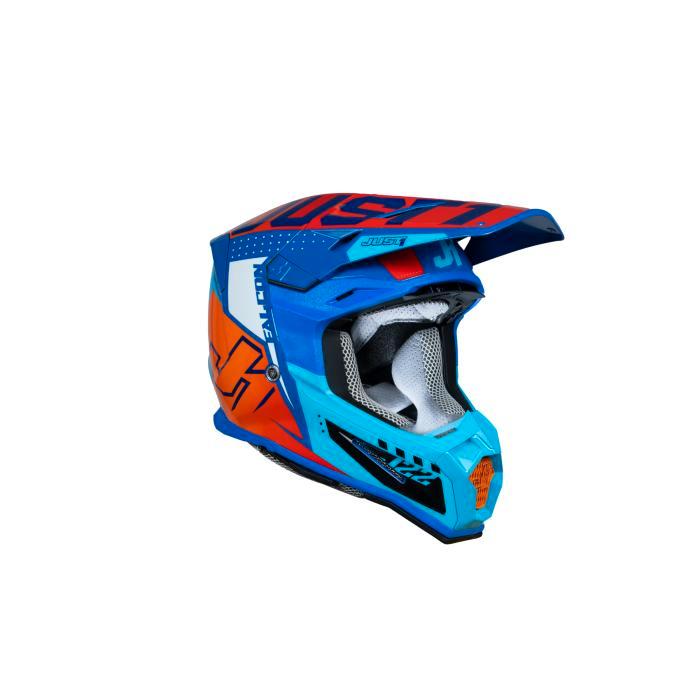 Just1 J-22 F Falcon Helmet – Orange/Blue, Motoren, Kleding | Motorkleding, Verzenden