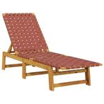 Ligbed Acaciahout Verstelbaar | Retourdeal | Rode Relaxstoel, Tuin en Terras, Ophalen of Verzenden, Nieuw, Hout, Verstelbaar