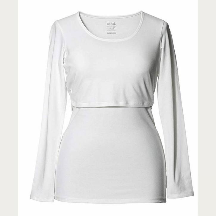 Boob Zwangerschapsshirt Positieshirt Wit lange mouwen, Kleding | Dames, Positiekleding, Nieuw
