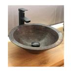 Waskom Casajoy Rond Natuursteen 40x14.5cm Cairo Zwart OP=OP, Doe-het-zelf en Verbouw, Sanitair, Ophalen of Verzenden, Nieuw, Overige typen
