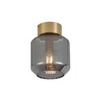 Moderne plafondlamp messing met smoke glas - Stiklo, Huis en Inrichting, Lampen | Plafondlampen, Nieuw, Glas, Modern