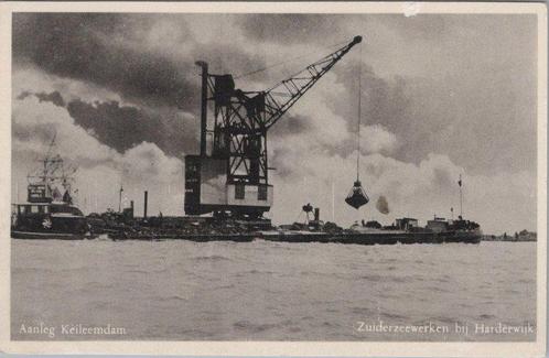 ZUIDERZEEWERKEN - Aanleg Keileemdam Zuiderzeewerken bij H..., Verzamelen, Ansichtkaarten | Nederland, Verzenden