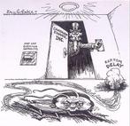 Pentekening Amerika - Tom Delay inc (lijst optie), Antiek en Kunst, Verzenden