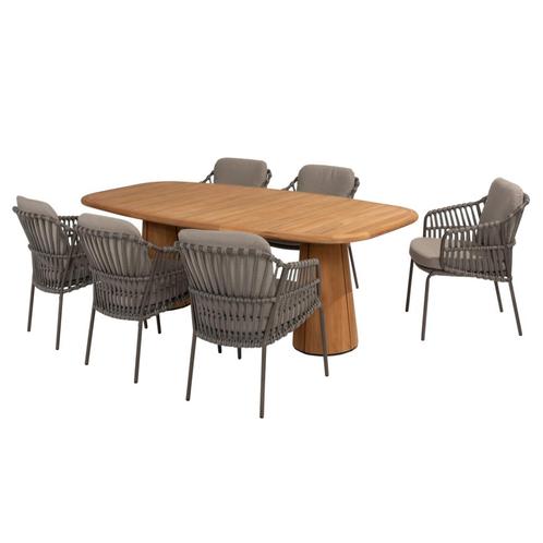 Capri Capalbio dining tuinset barrel 240x110xH75 cm 7 delig, Tuin en Terras, Tuinsets en Loungesets, Nieuw, Ophalen of Verzenden