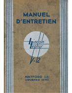 1936 LINCOLN ZEPHYR V12 INSTRUCTIEBOEKJE FRANS