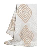 Fantastische satijnen stof, satijn met witte en beige