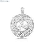 Zilveren ronde keltische tribal kettinghanger, Verzenden, Nieuw, Zilver