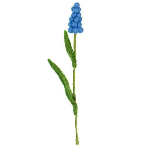 Vilt Bloem - Blauw Druifje - 25cm - Fairtrade Homedecoratie, Kinderen en Baby's, Kinderkamer | Inrichting en Decoratie, Nieuw