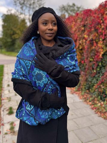 Warme Sjaal met Afrikaanse print Unisex - Blauwe Mandala beschikbaar voor biedingen