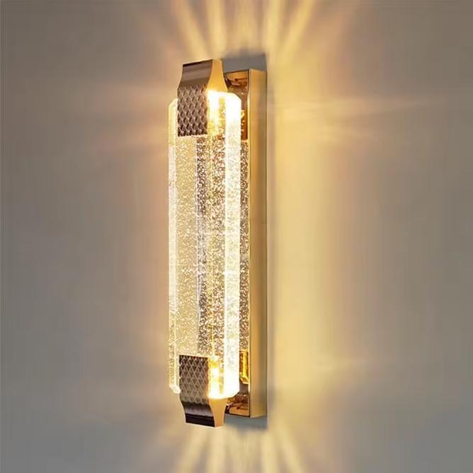 LED Wandlamp 12W – Moderne Gouden Kristallen Warm Wit, Huis en Inrichting, Lampen | Hanglampen, Nieuw, Verzenden