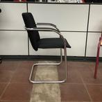 Lande vergaderstoel, met nieuwe stoffering, zwart - chroom, Huis en Inrichting, Stoelen, Gebruikt, Zwart, Ophalen of Verzenden