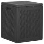 vidaXL Tuinbox 90 L PP rattan zwart, Tuin en Terras, Verzenden, Nieuw