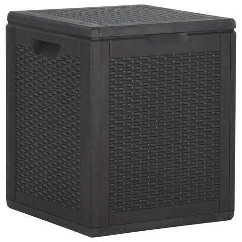vidaXL Tuinbox 90 L PP rattan zwart, Tuin en Terras, Overige Tuin en Terras, Nieuw, Verzenden