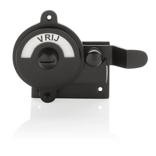 WC Slot - Hendel vrij-bezet mat zwart, Doe-het-zelf en Verbouw, Hang- en Sluitwerk, Slot, Nieuw, Koper of Messing, Ophalen of Verzenden