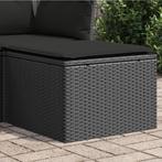 vidaXL Tuinkruk met kussen 55x55x37 cm poly rattan zwart, Verzenden, Nieuw, Rotan