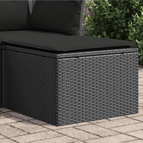vidaXL Tuinkruk met kussen 55x55x37 cm poly rattan zwart, Tuin en Terras, Tuinsets en Loungesets, Nieuw, Rotan, Verzenden