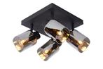 Lucide ALION - Plafondspot 4xE14 Zwart, Huis en Inrichting, Lampen | Plafondlampen, Verzenden, Nieuw, Metaal, Trendy verlichting