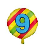 Helium Ballon 9 Jaar Gekleurd Eeg 46cm, Nieuw, Verzenden
