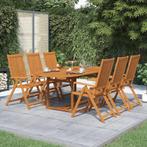 vidaXL 7-delige Tuinset massief acaciahout, Tuin en Terras, Tuinsets en Loungesets, Verzenden, Nieuw, Hout, Tuinset