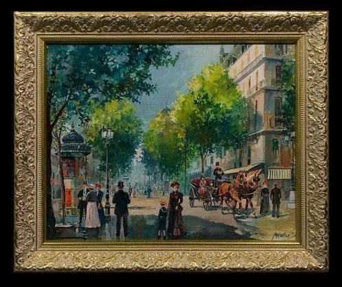 École Européene (XX) - Boulevard des Italiens, Antiek en Kunst, Kunst | Schilderijen | Klassiek