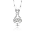 Ketting met hanger - 18 karaat Witgoud - 1.23ct. tw. Diamant