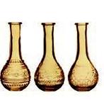 Gekleurd glazen flesje paris oker / stuk bottle ø7,5 h.15,8, Hobby en Vrije tijd, Ophalen of Verzenden, Nieuw