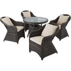 Wicker zitgroep Zürich 4+1 met aluminium frame - grijs, Verzenden, Nieuw