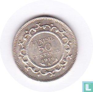 Tunesië 50 centimes 1916 (AH1334), Postzegels en Munten, Munten | Afrika, Losse munt, Goud, Zilver, Overige landen, Verzenden