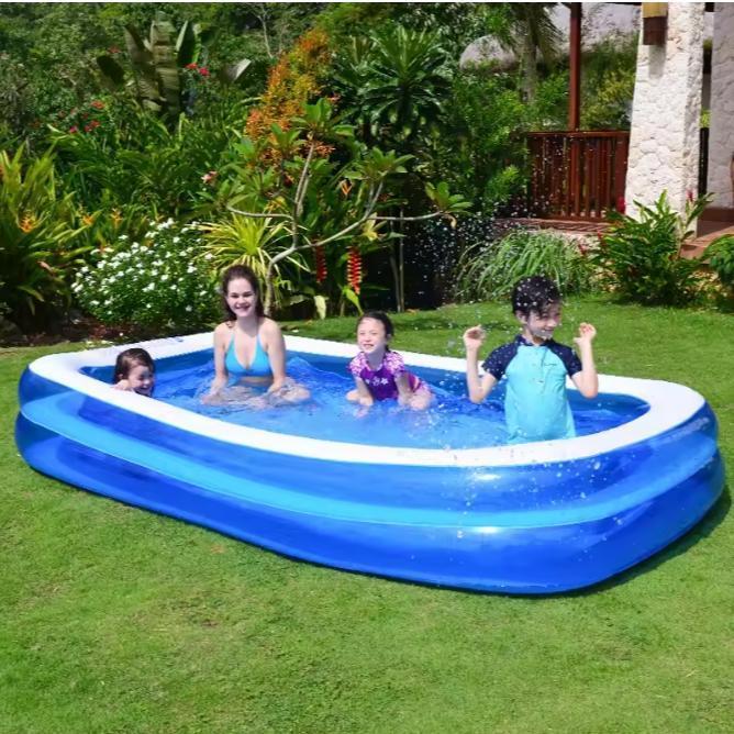 Groot Opblaasbaar Zwembad voor Familieen Kinderen Bovengrond, Tuin en Terras, Zwembaden, Nieuw, Verzenden