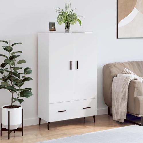 vidaXL buffetkast 69,5x31x115 cm bewerkt hout hoogglans wit, Huis en Inrichting, Kasten | Buffetkasten, 25 tot 50 cm, Nieuw, Overige houtsoorten