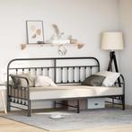 vidaXL Bedframe voor een daybed met hoofdeinde Zwart 90 x, Verzenden, Nieuw, Zwart, Metaal
