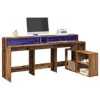 vidaXL Bureau met LED-verlichting 200x104x91 cm bewerkt hout, Huis en Inrichting, Bureaus, Verzenden, Nieuw