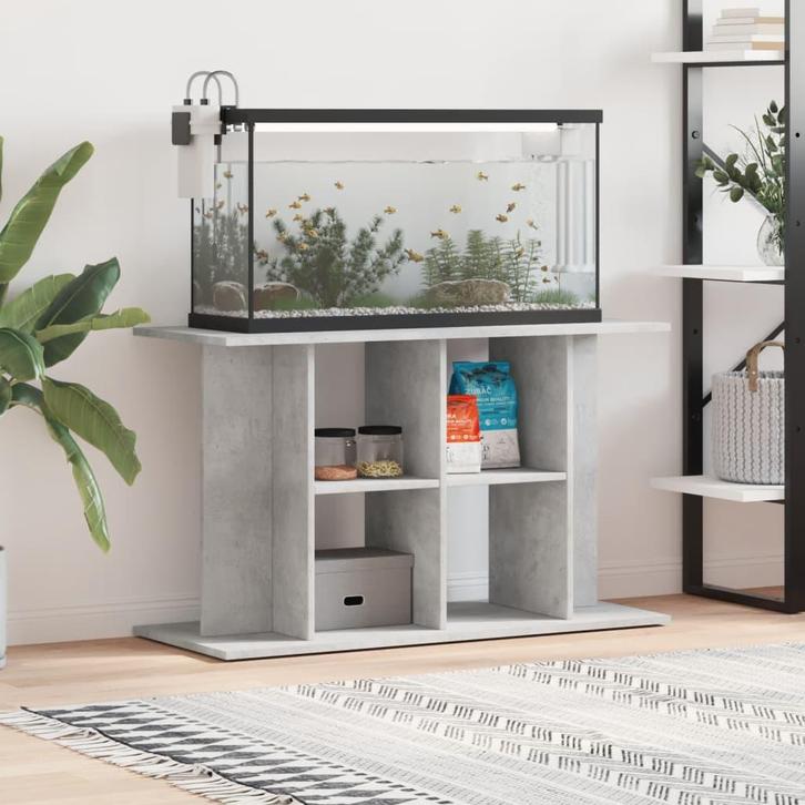 vidaXL Aquariumstandaard Betongrijs 100x40x60 cm Bewerkt, Dieren en Toebehoren, Overige Dieren-accessoires, Nieuw, Verzenden
