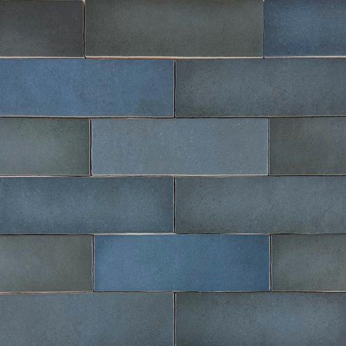 Handvorm wandtegel 6,5x20 donker blauw random mat, Doe-het-zelf en Verbouw, Tegels, Wandtegels, Nieuw, 10 m² of meer, Keramiek